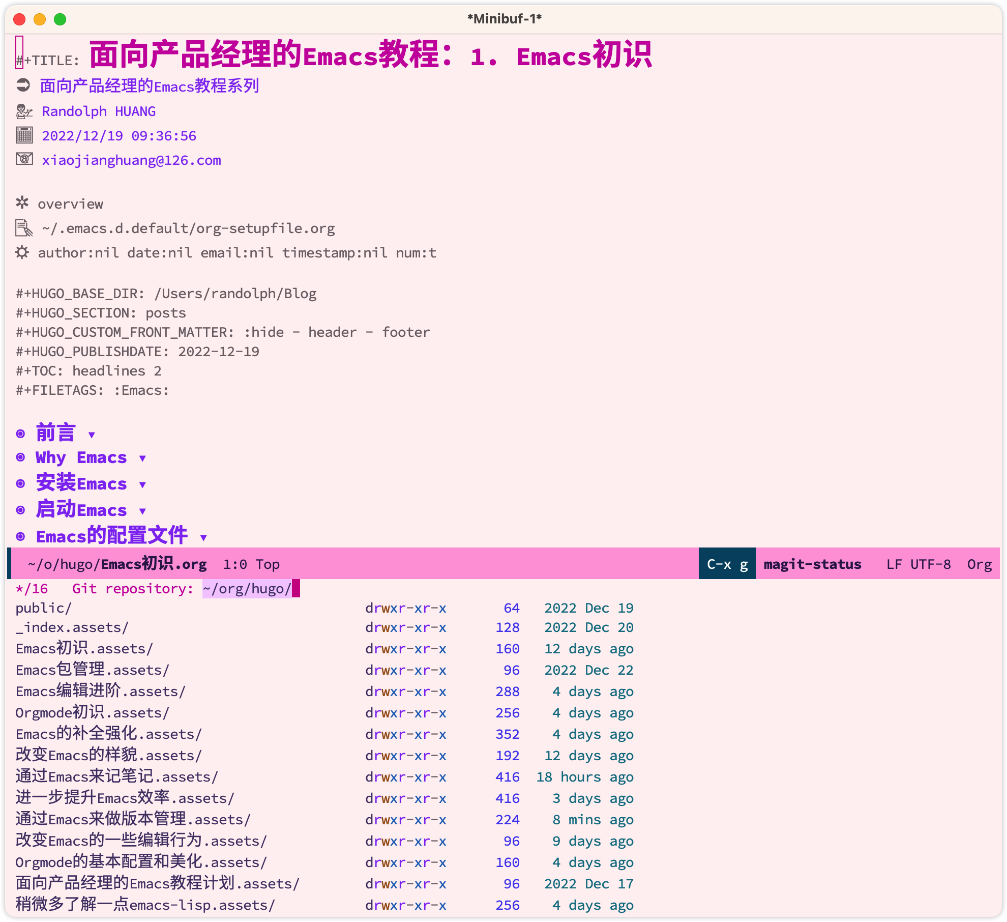 图1 还没有进行过版本管理的文件使用magit